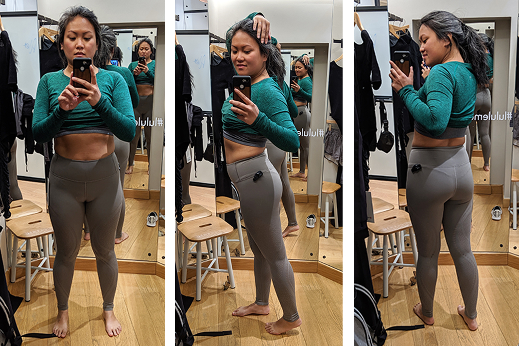 schimiggy reviews lululemon fitting room try on reveal tight leggings