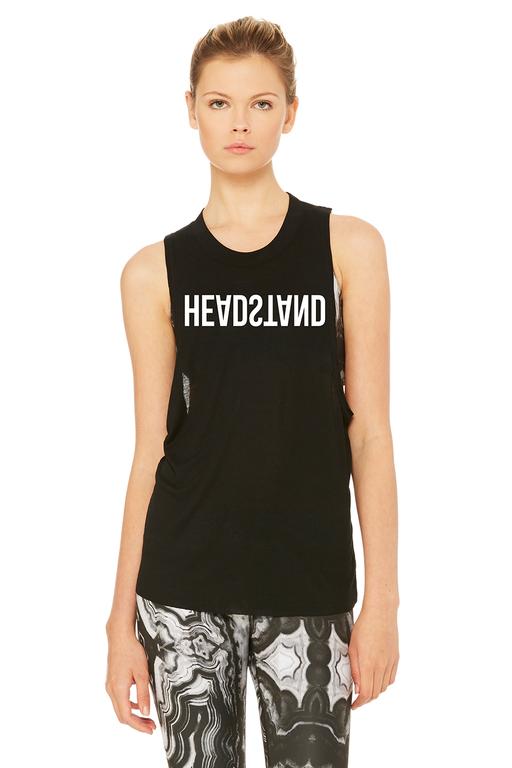 alo yoga heat wave headstand tank top black white