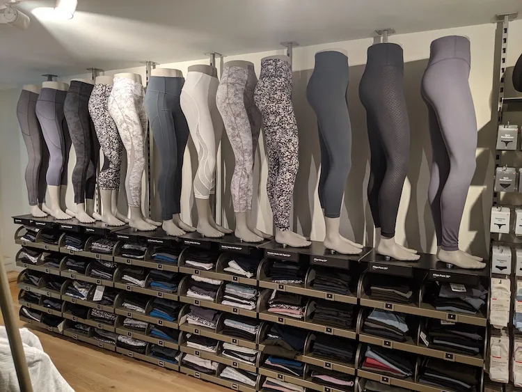 lululemon amsterdam store and product photos womens pant wall