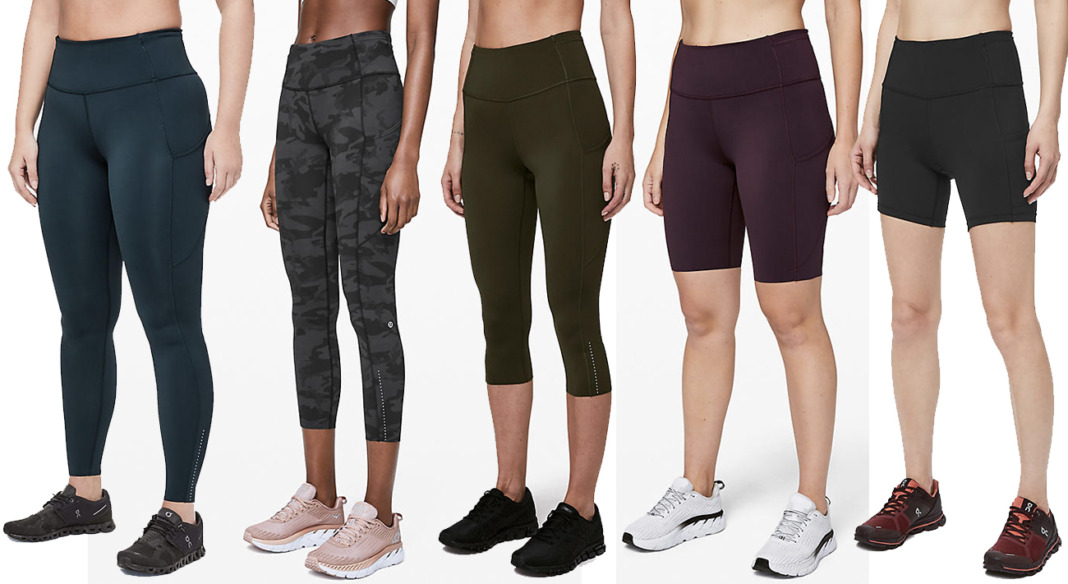 lululemon fast and free tight and legging variations