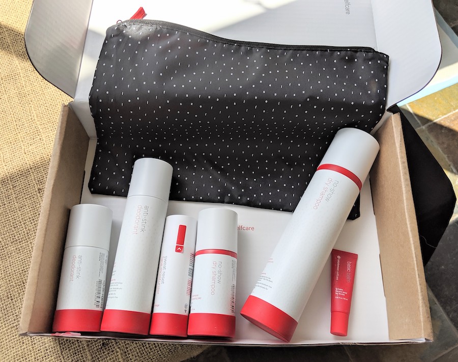 lululemon selfcare line 2019 box and cosmetic bag