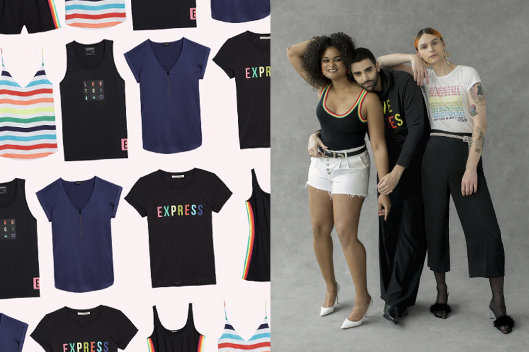 Express PRIDE 2019 Collection rainbow apparel