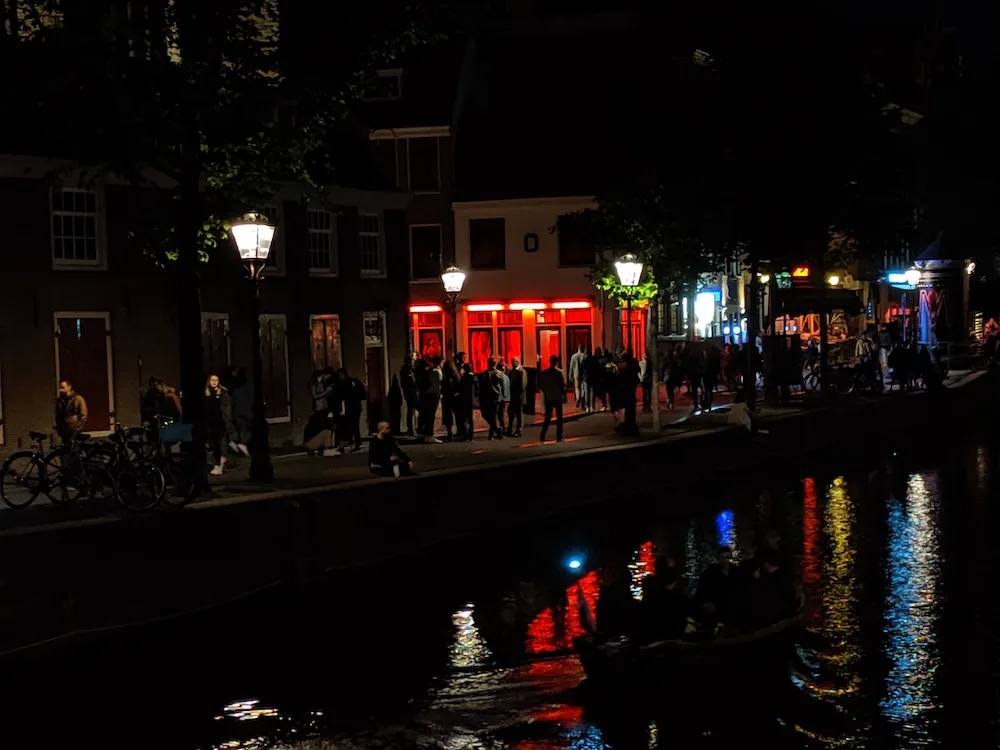 amsterdam red light district windows near canal