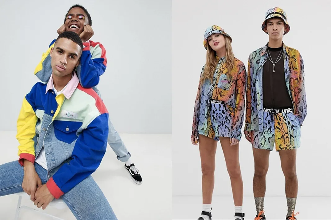 asos and glaadx pride collection unisex rainbow clothing