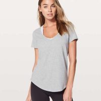 lululemon love tee light heathered gray v-neck shirt