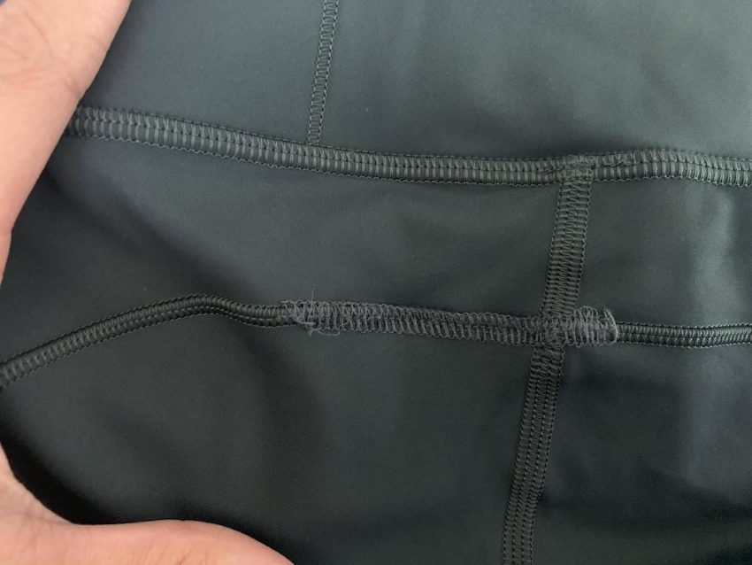 lululemon seam repair job on fast and free leggings