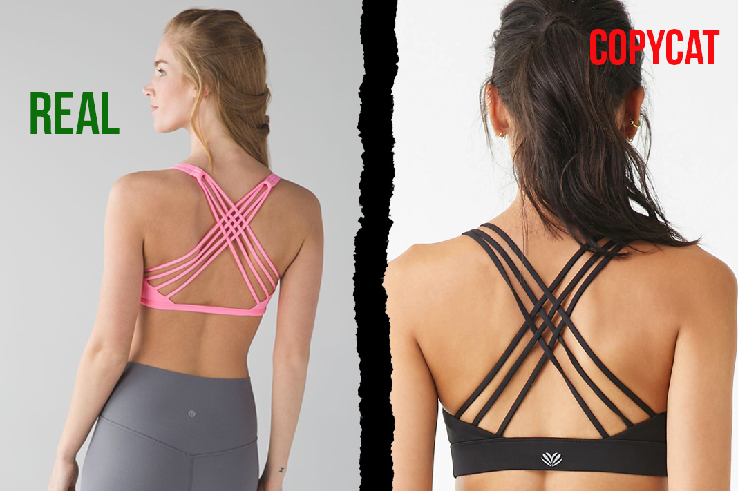 lululemon vs forever21 free to be wild strappy back sports bra dupe copycat activewear