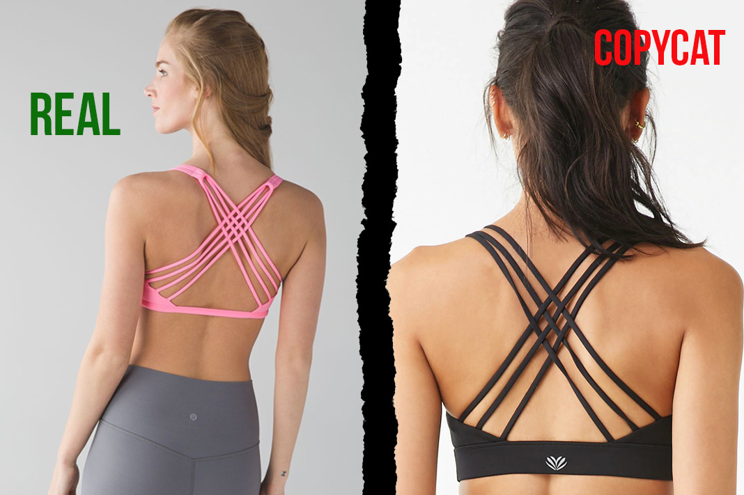 lululemon vs forever21 free to be wild strappy back sports bra dupe copycat activewear