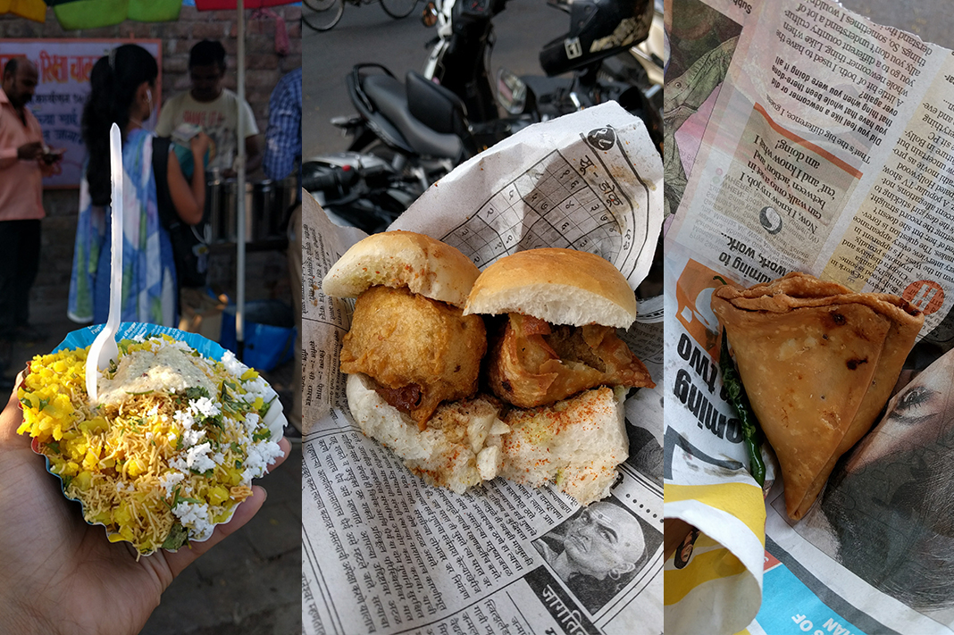 mumbai street food cuisine poha vada pav samosa