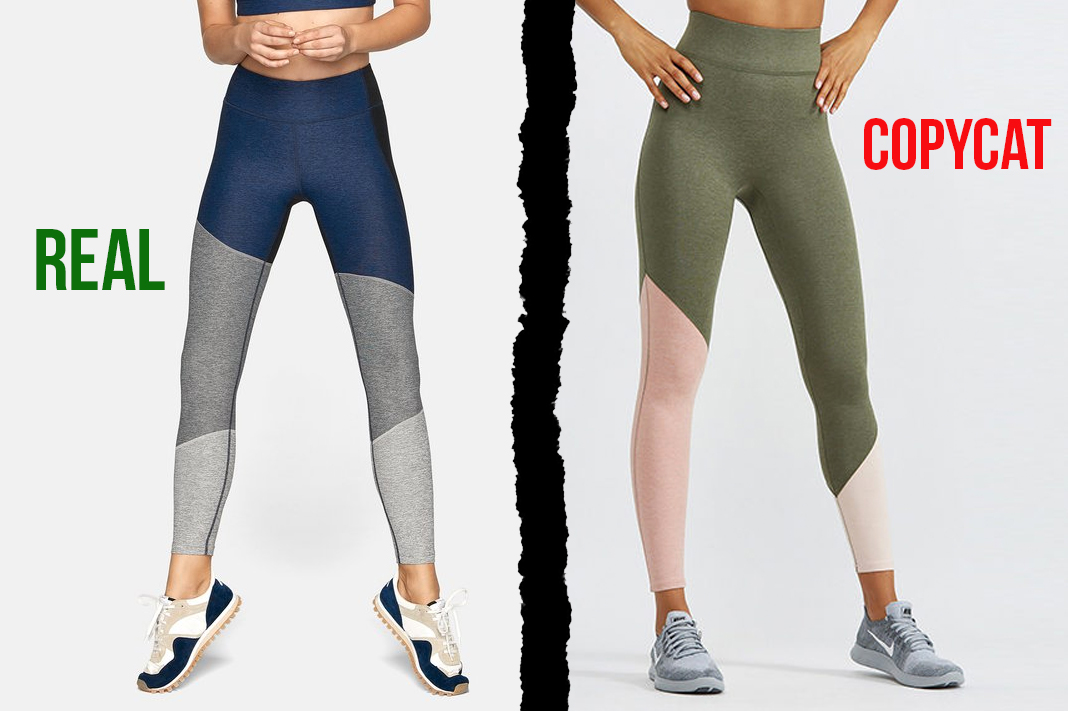 outdoor voices vs bandier heathered colorblock leggings dupe