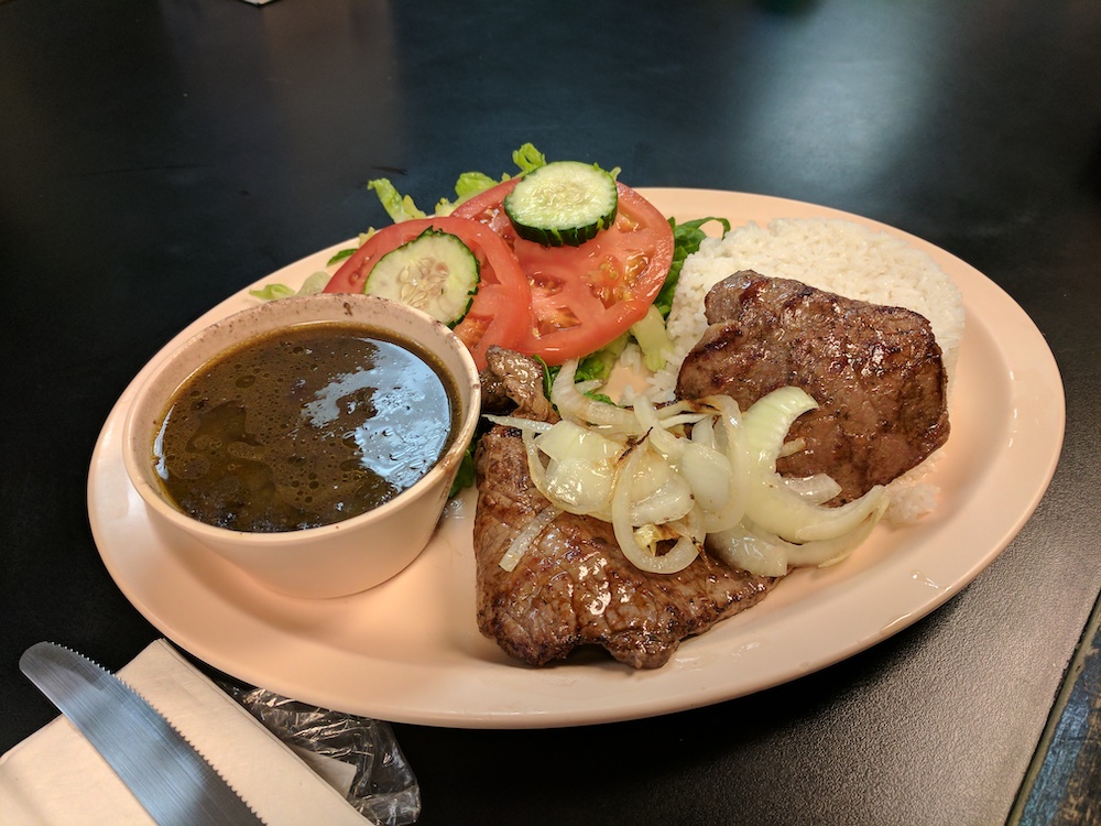 playa cafe steak plate with beans