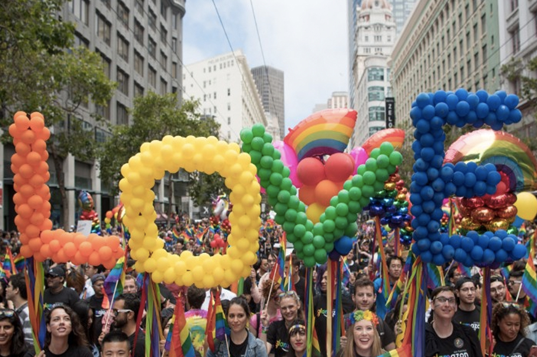 pride parade love sign balloons 2019