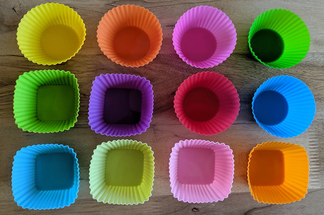 rainbow silicone cupcake liners reusable