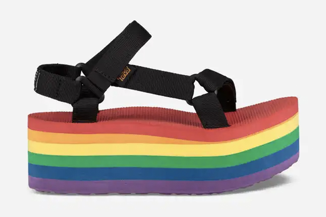 teva flatform sandals pride rainbow shoes