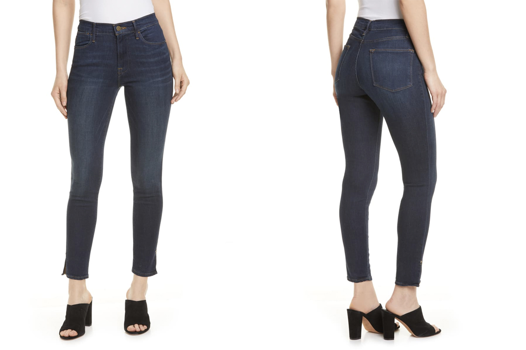 frame le high slit hem skinny jeans nordstrom anniversary sale