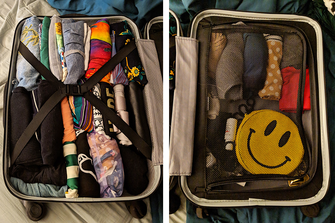 konmari method minimalist travel packing in carry-on to hawaii 10 day trip