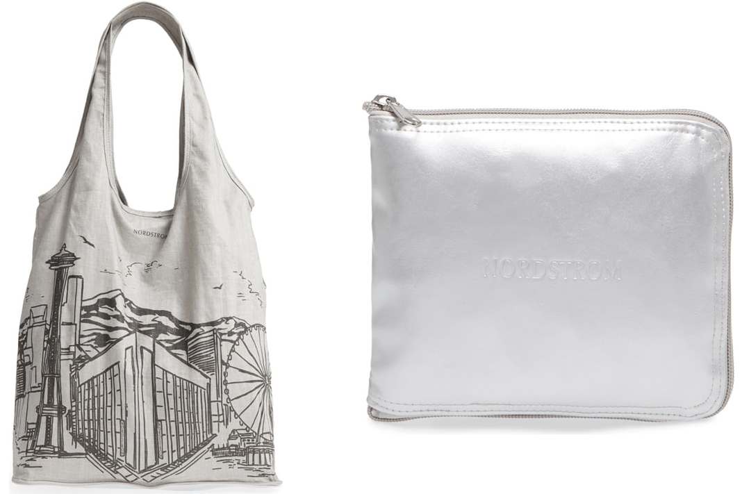 nordstrom seattle skyline foldable cotton tote