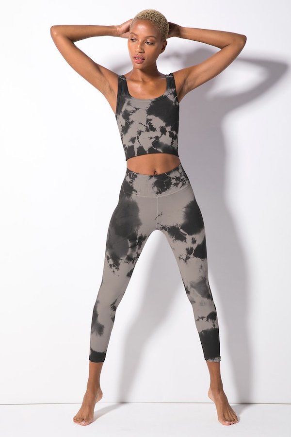 Avocado black haze tie-dye leggings