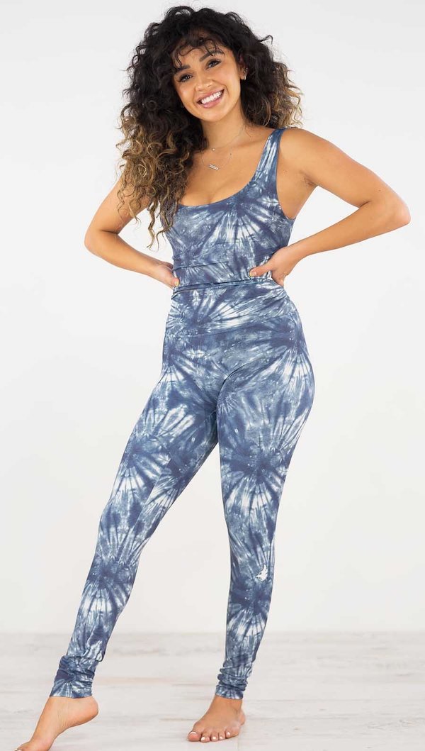 WERKSHOP Indigo Spiral Leggings and Crop Top blue tie dye