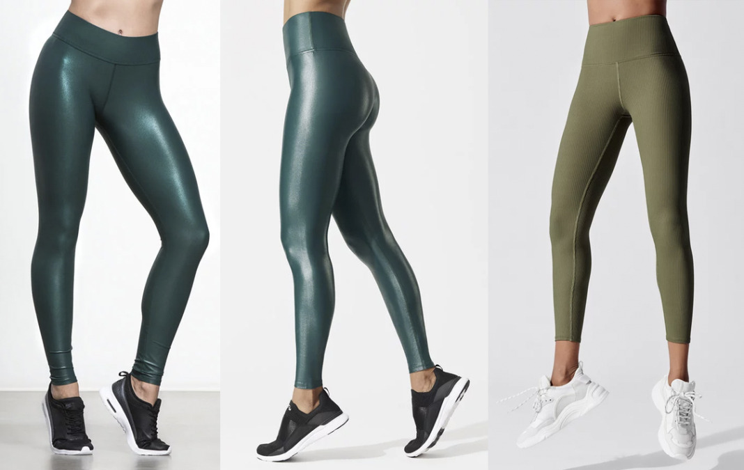 carbon38 green leggings emerald deep ocean and ribbed tights