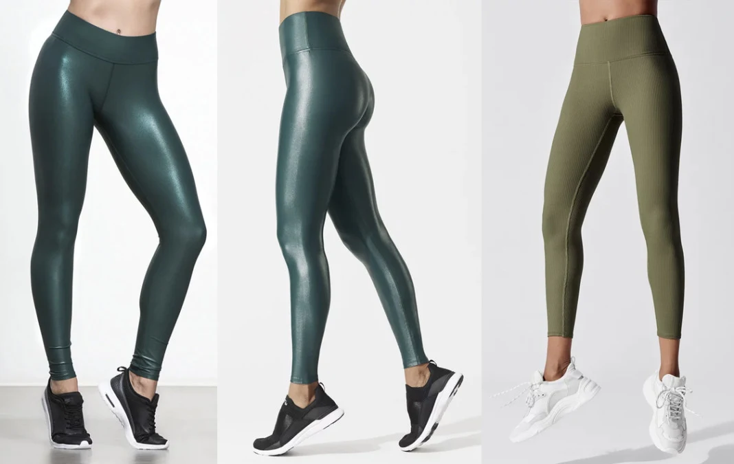 carbon38 green leggings emerald deep ocean and ribbed tights