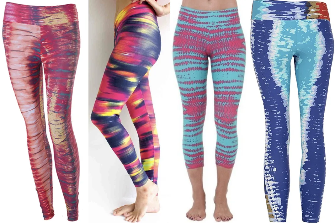 liquido tie dye printed leggings and yoga pants
