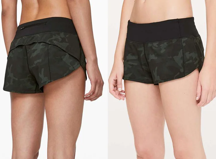 LULULEMON Fast & Free Short 10 *Non-Reflective incognito Camo Multi Gator  Green