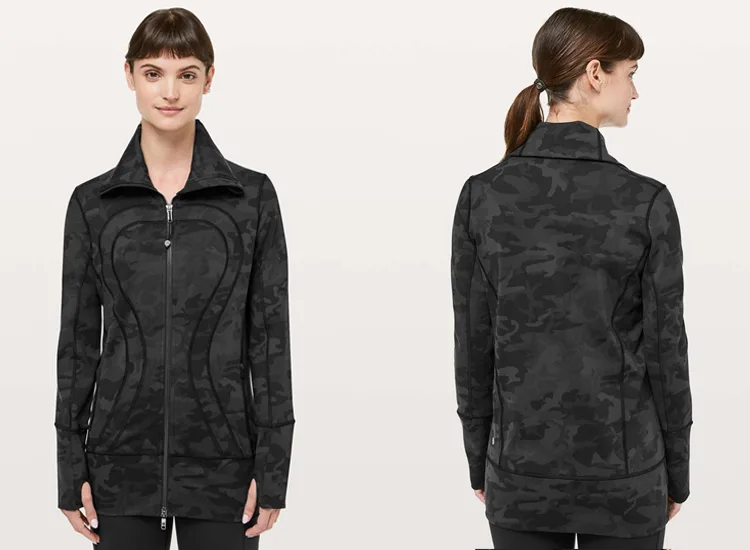 Lululemon Women's In Stride Jacket Full Zip Incognito Camo Multi Grey 6 -  $77 - From Galore