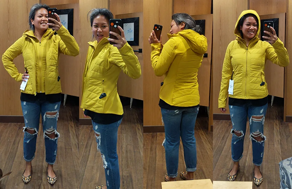 lululemon another mile jacket in honey lemon schimiggy reviews