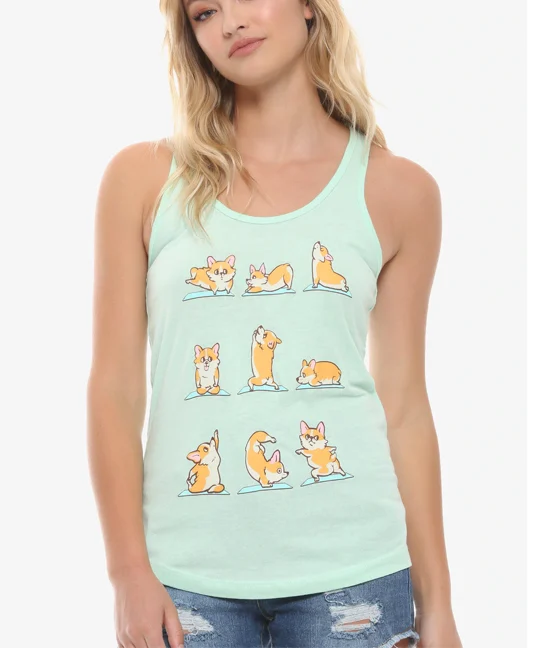 yoga products for teens corgi yoga tank top