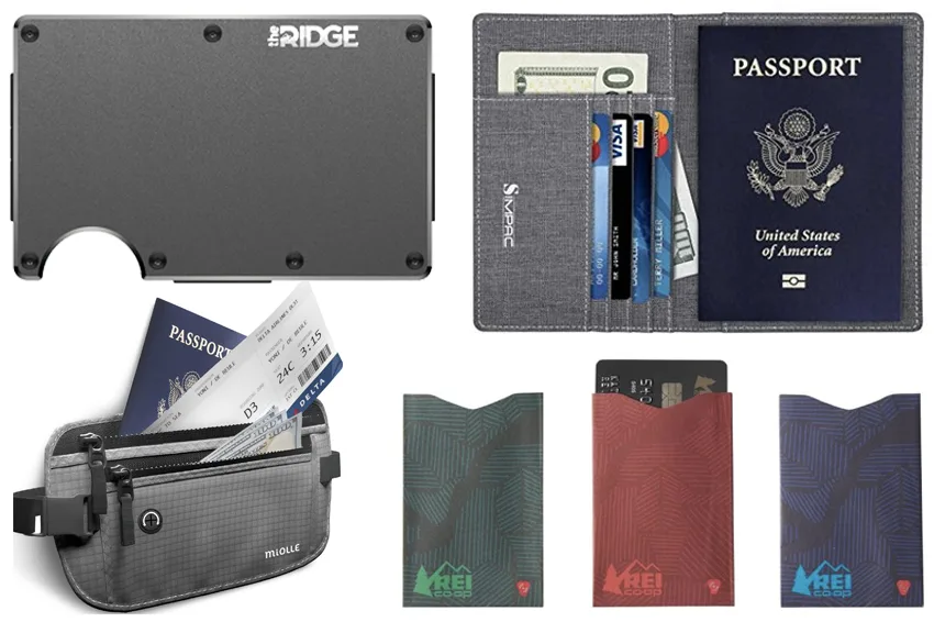 RFID Blocking Accessories wallet money belt and bags