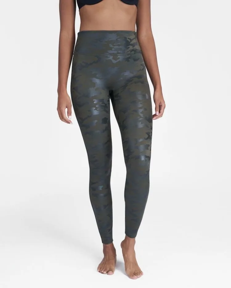 SPANX Faux Leather Leggings in Camo