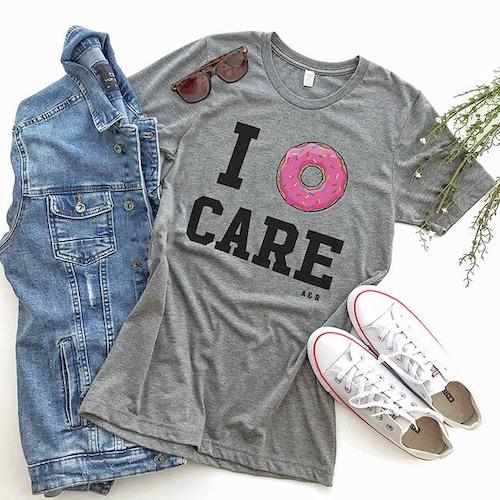 alley and rae i donut care t-shirt grey