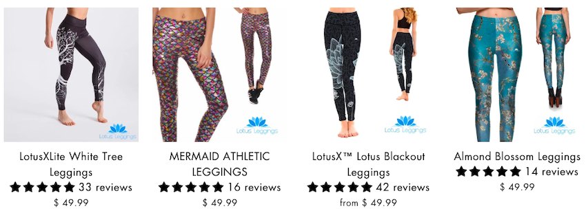 Lotus Waves Leggings with Rollover Waistband - Eska Fashion