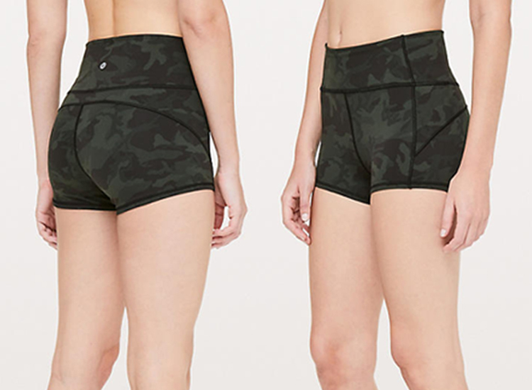 lululemon In Movement Shorts Incognito Camo Multi Gator Green ICMG