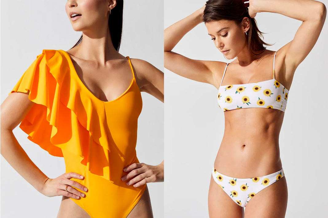 Paper Sollier Swimsuit and SAME Sunflower Bandeau Bikini