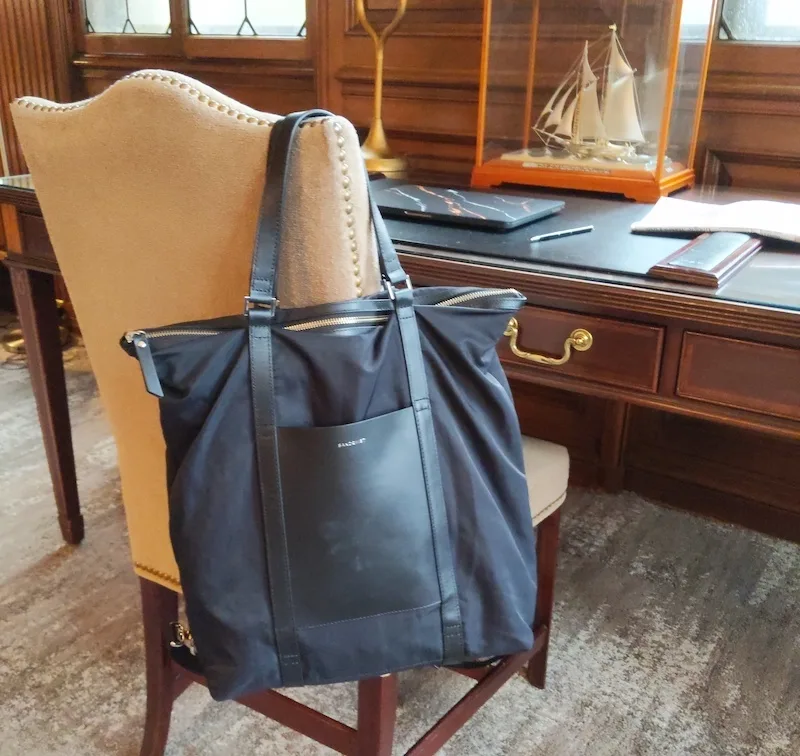 Sandqvist Marta Backpack hanging from desk chair