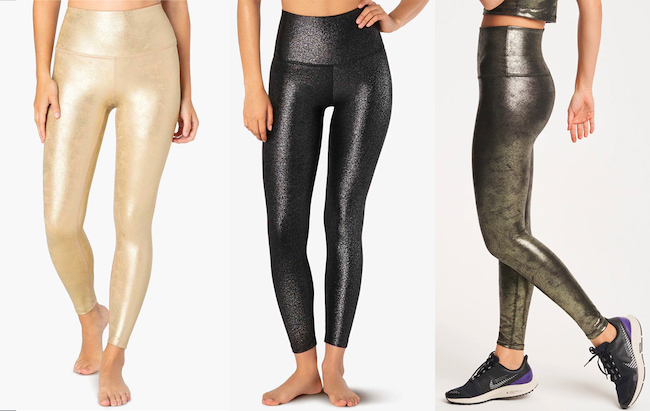 beyond yoga luxe leatherette holiday leggings
