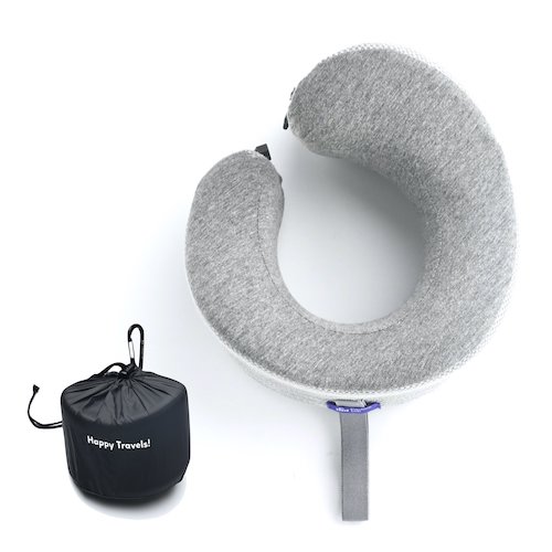 Cushion Lab Ergonomic Travel Neck Pillow Gray