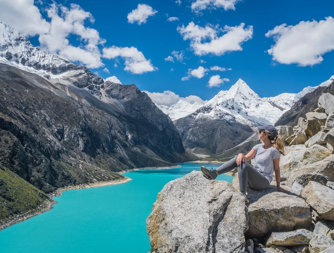 woman hiking in the mountains