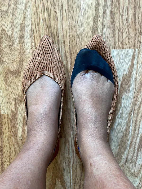 Sheec Socks review in and out of my Rothy's Points Shoes