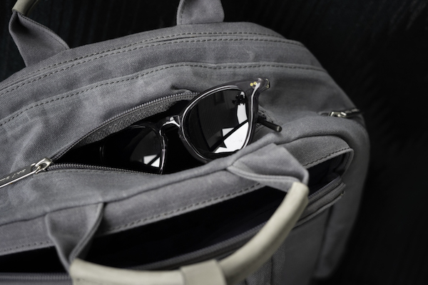 backpack top zipper pocket for sunglasses