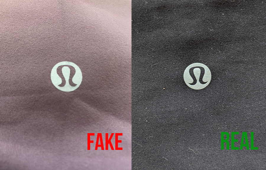 lululemon waistband logo fake versus real