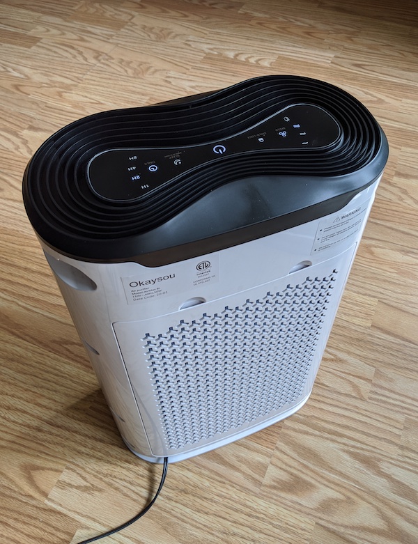 back of okaysou air purifier