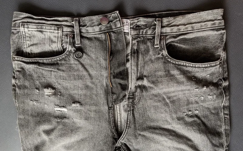 diy agolde criss cross jeans ripped crotch seam