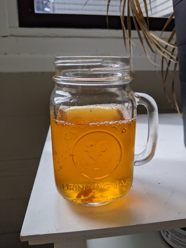 kombucha beverage in mason jar