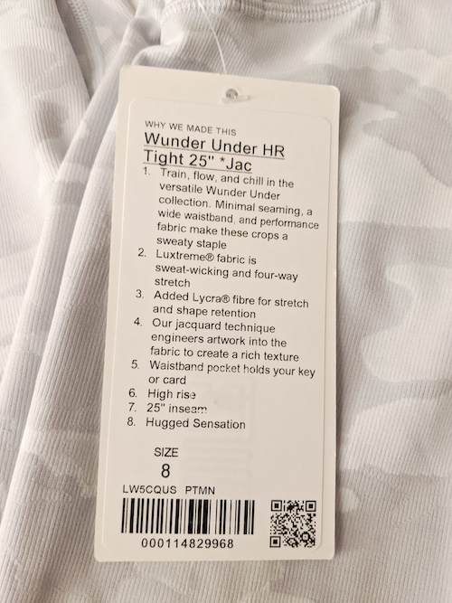 lululemon Review: White Camo Luxtreme