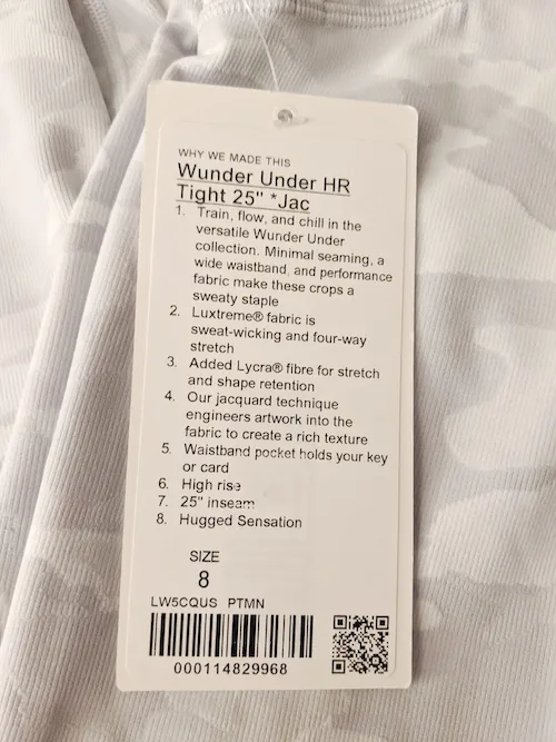 lululemon Review: White Camo Luxtreme Wunder Under Pant - Schimiggy