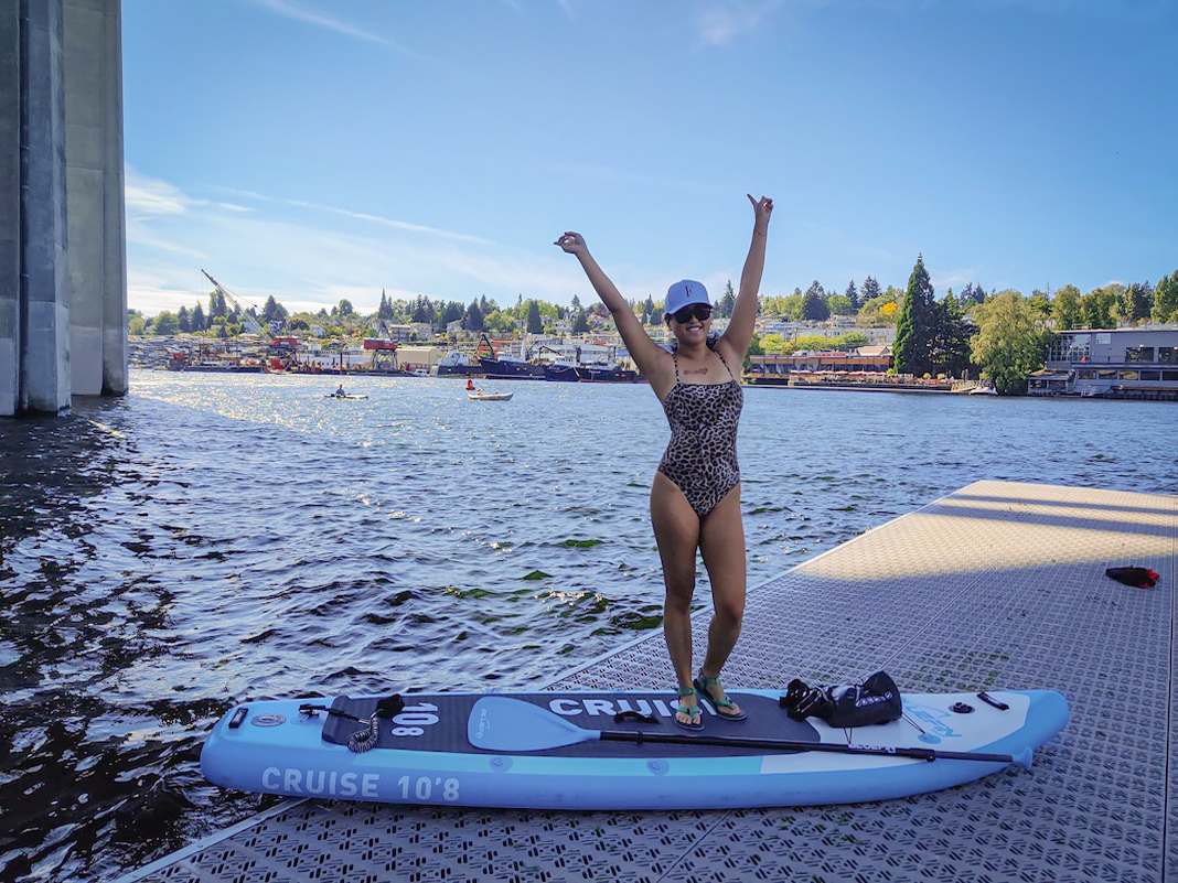 bluefin stand up paddleboard SUP schimiggy standing