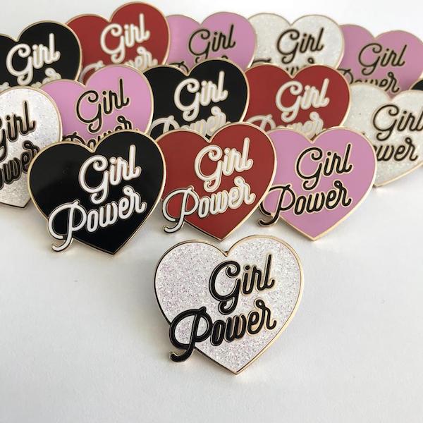 girl power enamel pins